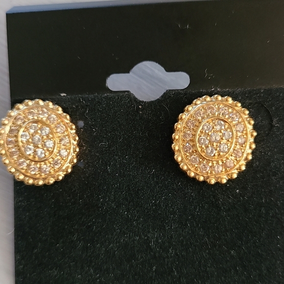 925 sterling silver gold overlay earrings - Picture 2 of 2